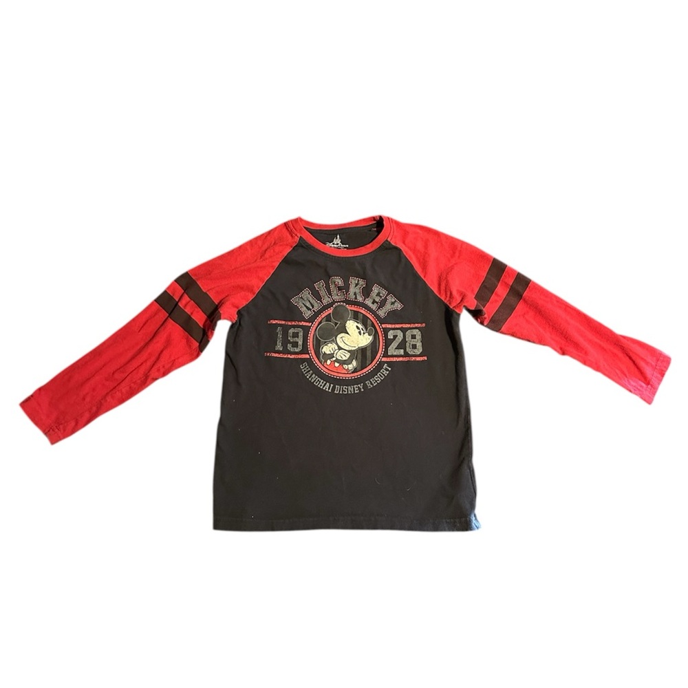 Disney Mickey Mouse Red and Black Long Sleeve Tee